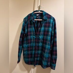 Lands' End Plaid Shirt Ladies XL Tall